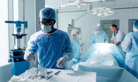 Surgeon in operating theatre