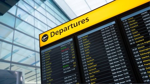 departures sign at uk airport